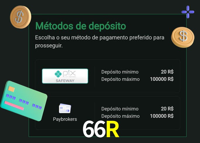 O cassino 66R oferece uma grande variedade de métodos de pagamento